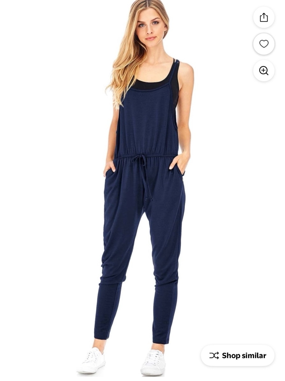 New! Ambiance Juniors Black Jogger Jumpsuit w Pockets Size XL
